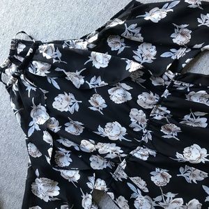 Black/white Floral Jumpsuit